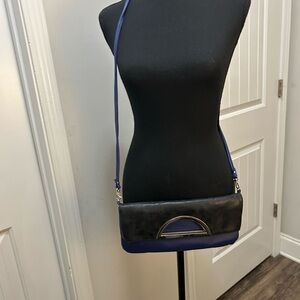 VTG Cato Black Blue Convertible Crossbody Clutch Handbag Indie Grandmacore 90s
